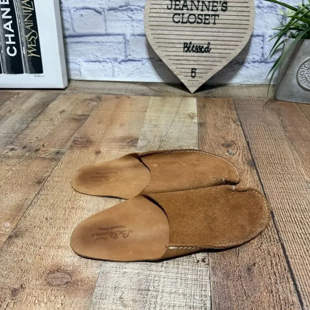 CP Slippers Minimalist Tan Leather Slippers Pre owned good condition